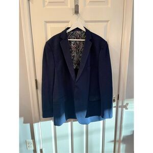 Alan Flusser Navy Wrinkle Resistant Golf Blazer sz XL NWOT